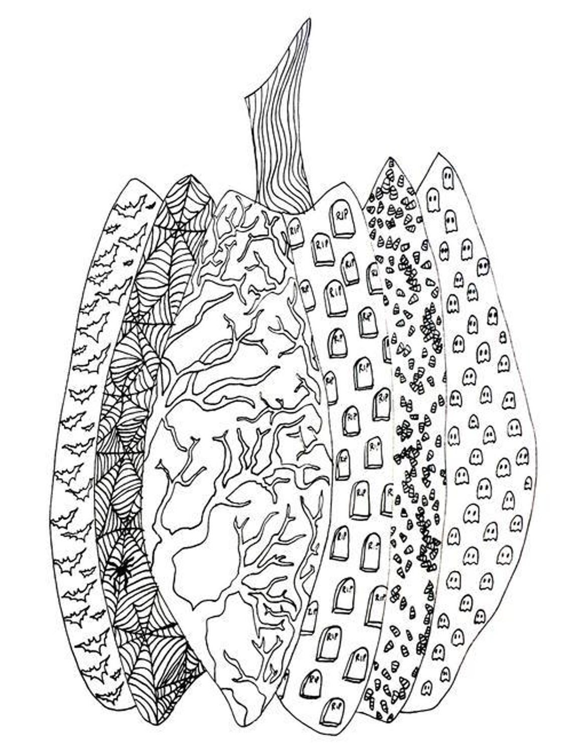 Printable Pumpkin Coloring Page | Pumpkin Art PDF, Halloween / Fall ...