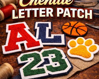 Custom Chenille Letter Patch | Varsity Alphabet Iron On Backing
