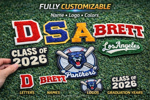 Custom Chenille Patches | Varsity Jacket, Iron On, Sew On, Velcro