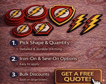 Flash Embroidered Patch | Lightning Bolt Iron-On/Sew-On