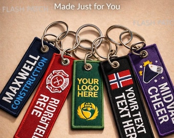 Custom Embroidered Keychain | Personalized Text, Logo, Team Gift