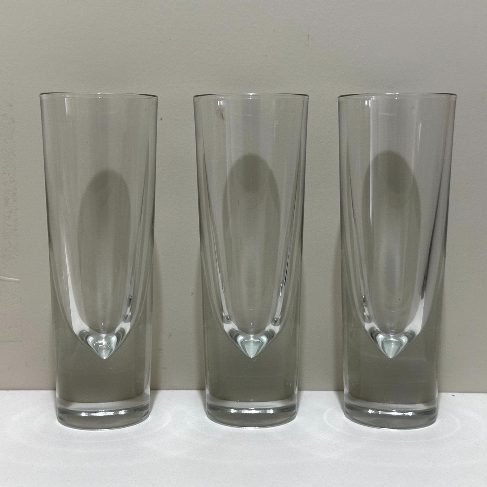 Set of 3 VTG Carlo Moretti Italian Cocktail Clear Bullet Glasses