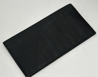 Carteira longa para cheques e cartões Nordstrom "Old Leather" em couro de veado preto