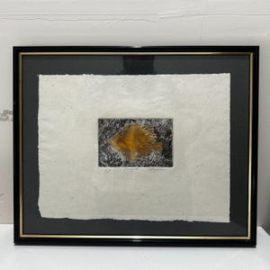 Ming Wu Firefish Original Artist Proof Etching Gilded Gold Leaf Signed Framed