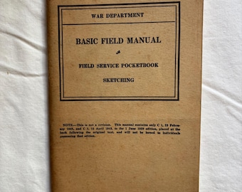 1943 U.S. Basic Field Manual for Sketching - WWII Historical Document