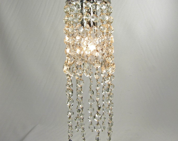 Crystal Chandelier Pendant Light Crystal Prisms Nickel Etsy