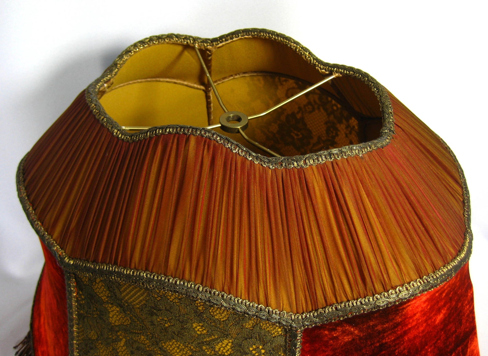 Lamp Shade Handmade Victorian Custom Silk Velvet Beaded Fringe Etsy