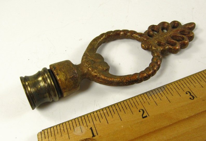 Vintage Lamp Finial Tall Metal Antique Bronze Finish Deco Etsy