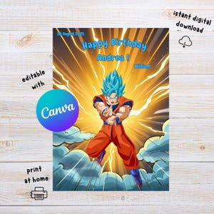 Happy Birthday Dragon Ball Z Card - Etsy