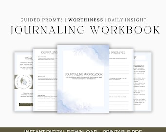 Diario digital de autocompasión / Sanación crítica interna y sugerencias de autoestima / Cuaderno de autorreflexión guiada (PDF imprimible)