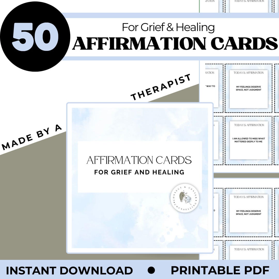 50 Printable Affirmation Cards | for Grief and Healing (PDF Download ...