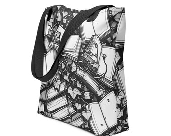 Bolsa de tela Dark Academia – Diseño Ivy and Books, regalo literario para lectores