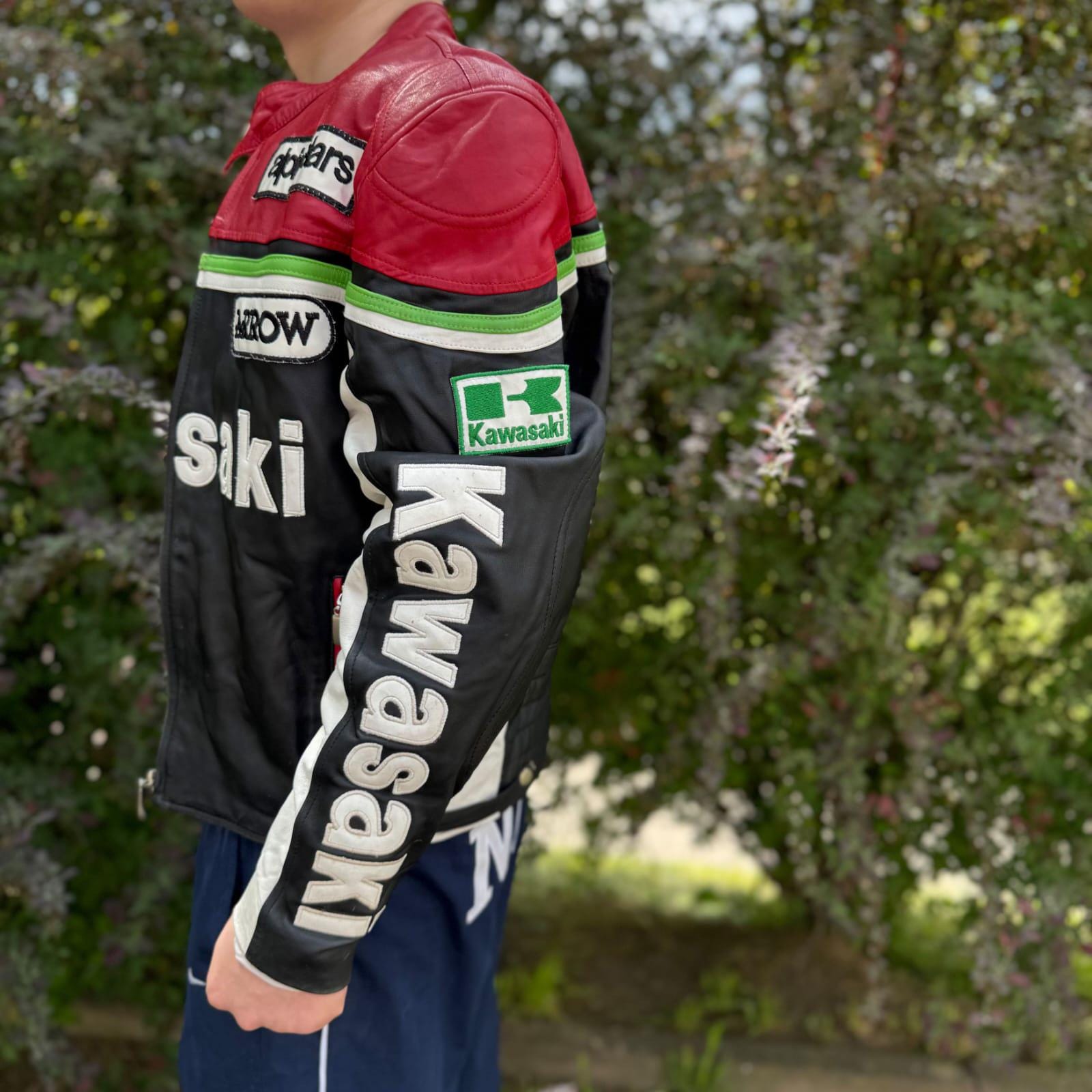 Kawasaki Racing Leather Biker Jacket - Etsy Israel