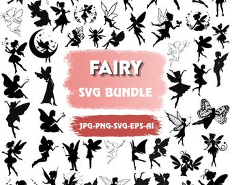 Fairy SVG Bundle: Silhouette Clipart, Magical Fantasy Art (Digital File)