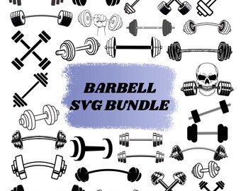 Barbell SVG Bundle: Gym Silhouette,Weight Lifting Clipart(Digital Download)