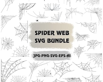 Spider Web SVG Bundle: Halloween Clipart, Cut Files (Digital Download)