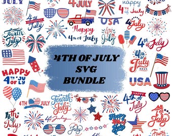 4th of July SVG Bundle: American Flag,Independence Day,Patriotic USA Designs(Digital Download)