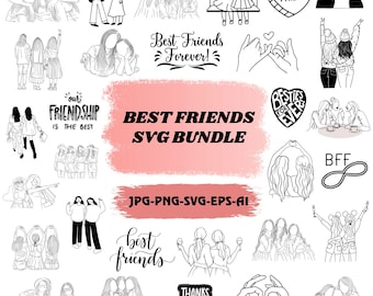 Best Friends Svg Bundle, Bff,Besties,Friends Quote, Friendship Saying,Digital Files.