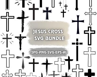 Grunge Cross SVG Bundle: Jesus Graphic Designs (Digital Files)