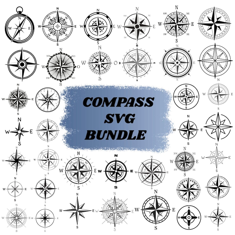 Compass SVG Bundle: Nautical & Adventure Designs,svg for Cricut(digital ...