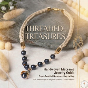 Macrame Jewelry Pattern Guide | Woven Necklace, Earrings, Bracelet (PDF)