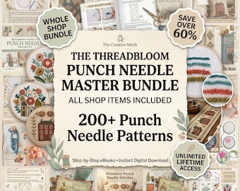 Punch Needle Master Bundle | 200+ Anleitungen, Anleitungen, eBooks (Instant Download)