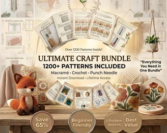 Ultimatives Bastelpaket: 1200+ Macramé, Häkel, Punch Nadel-Muster (PDF Download)