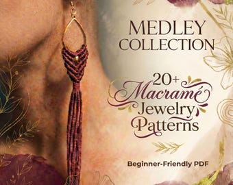 Medley Sammlung Makramee Schmuck Muster | Anfängerfreundliches PDF (Digitaler Download)