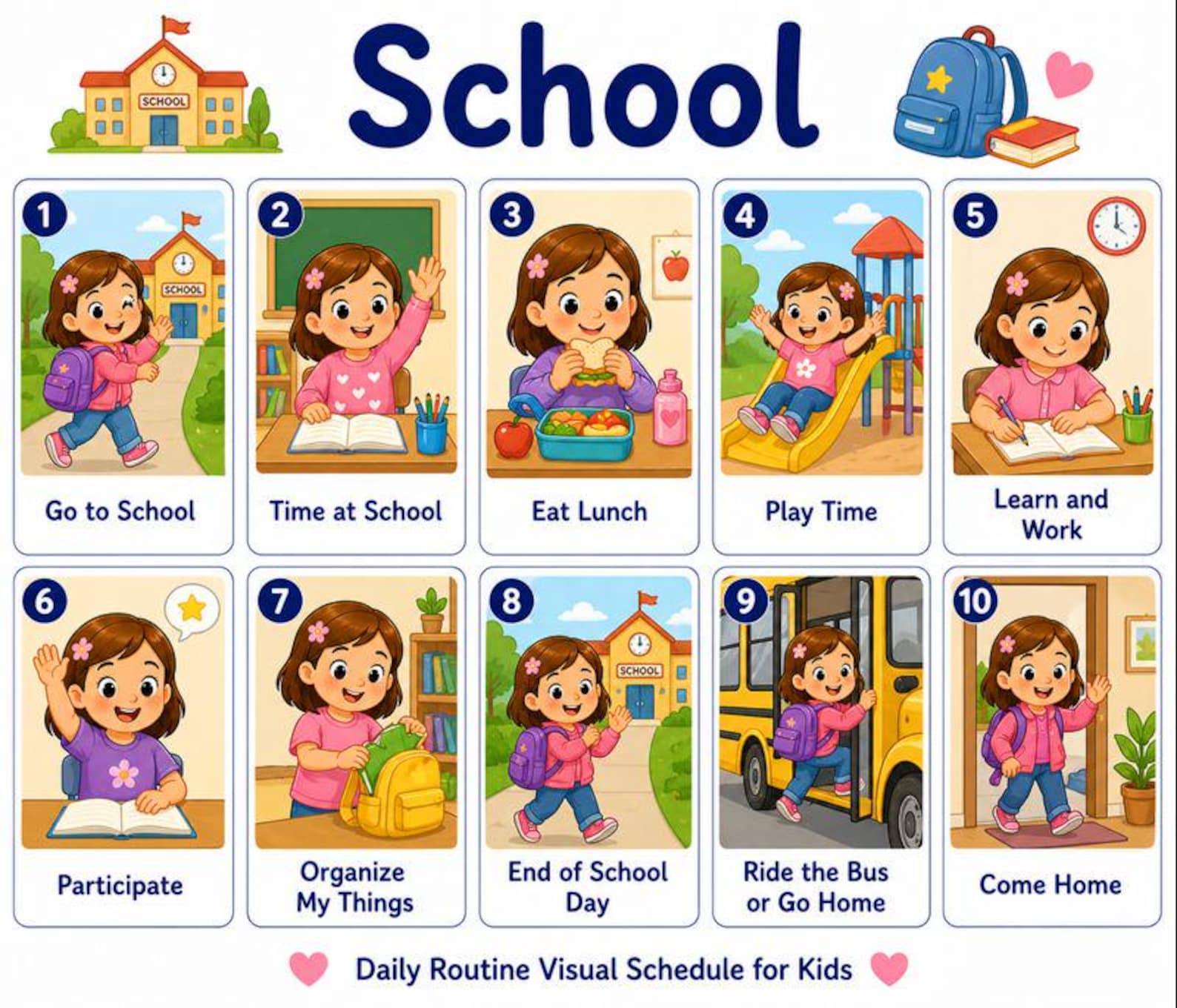 Visual Routine Cardboard Daily Routine 5 A4 Visual Cards PDF for Kids - Etsy