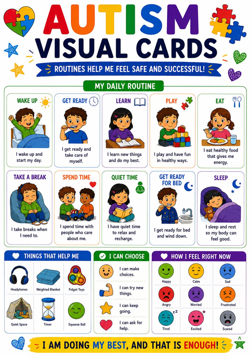 Autistic Visual Cards.pdf Autism Visual Cards Bundle | Printable Emotional Regulation ...