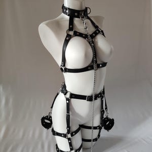 CHEERSTORE Manette Cintura In Vita Regolabile Punk Sexy In Pelle PU Giarrettiera Per Donna (Rosso