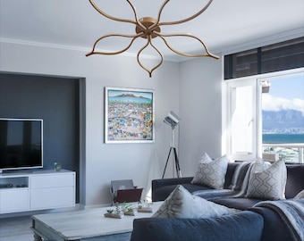 Modern LED Ceiling Light Fixture - Flower Design Chandelier for Living Room, Bedroom, Dining Room