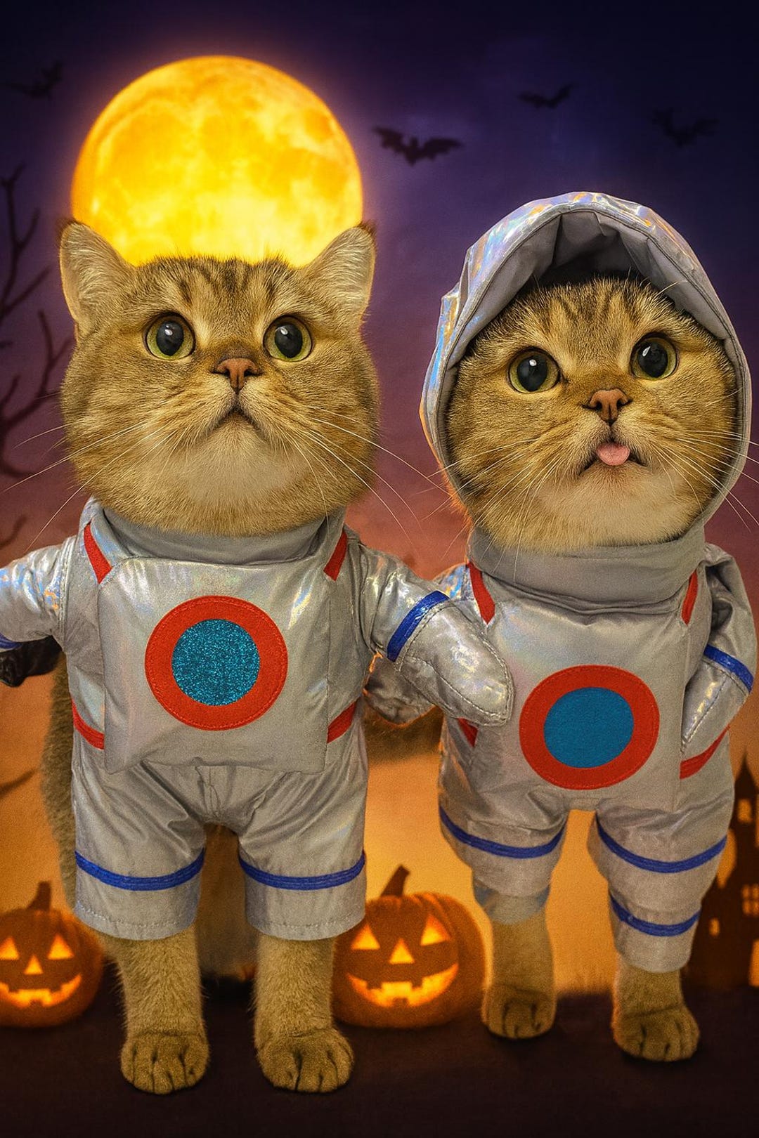 Cat Astronaut Costume: Metallic Silver Spacesuit for Cats, Halloween ...