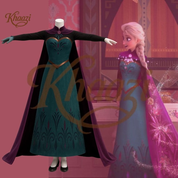 Handmade Elsa Coronation Dress: Velvet Cape, Green Gown - Frozen Cosplay -  Etsy