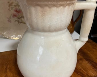 Vintage Stained Crazed Unique Ironstone Pitcher