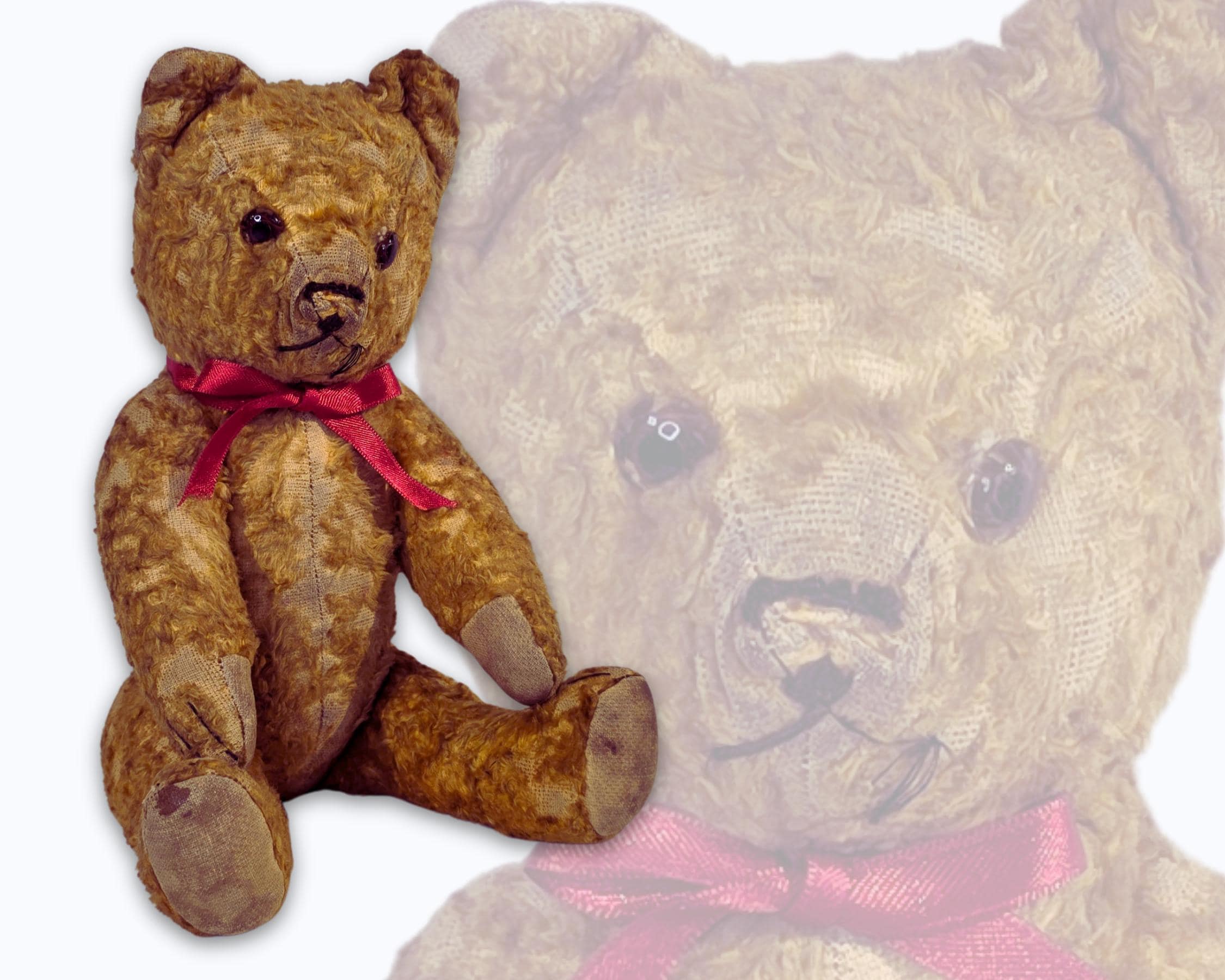 Adorable tres ancien ours en peluche années 1930-40