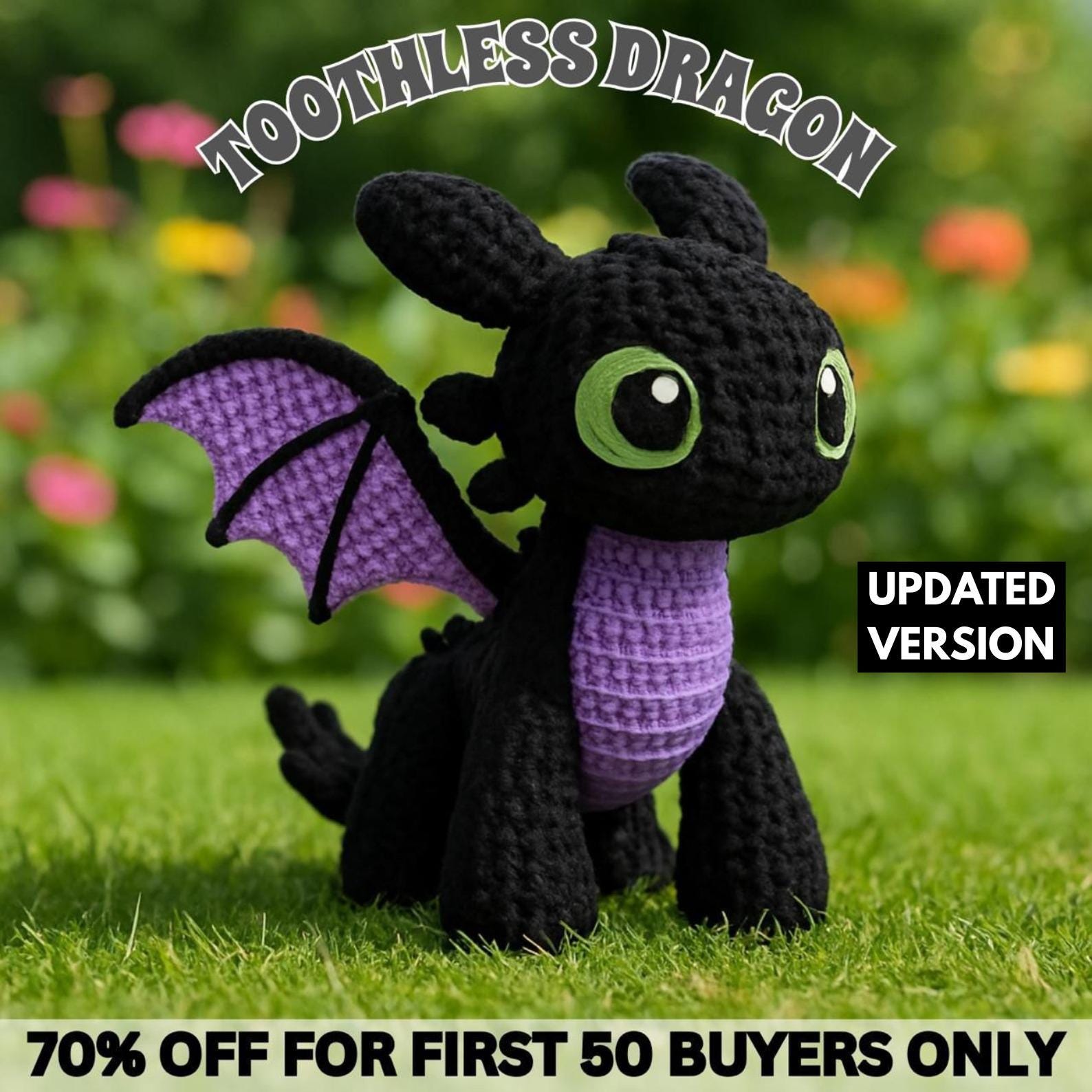 Toothless crochet pattern - Etsy 日本