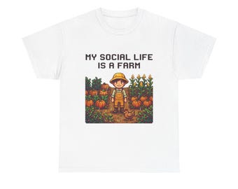 Gezellig Gamer Stardew Valley-shirt pixelart Farmer Rainy Farm Cottagecore-T-shirt