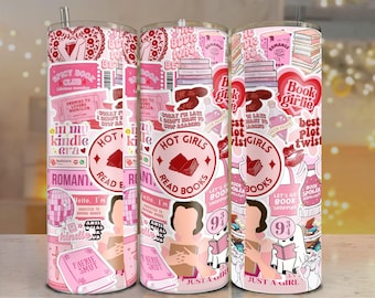 Envoltorio para vaso "Chicas atractivas leen libros": regalo para lectores de romance, diseño de taza para bibliófilos