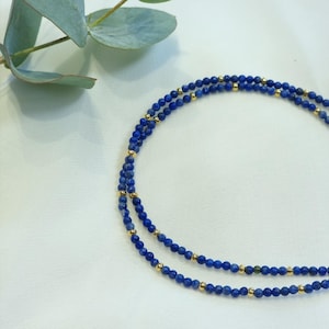 Lapis lazuli necklace for women • Handmade gemstone jewelry • Delicate blue gold necklace • Boho jewelry • Gift with meaning