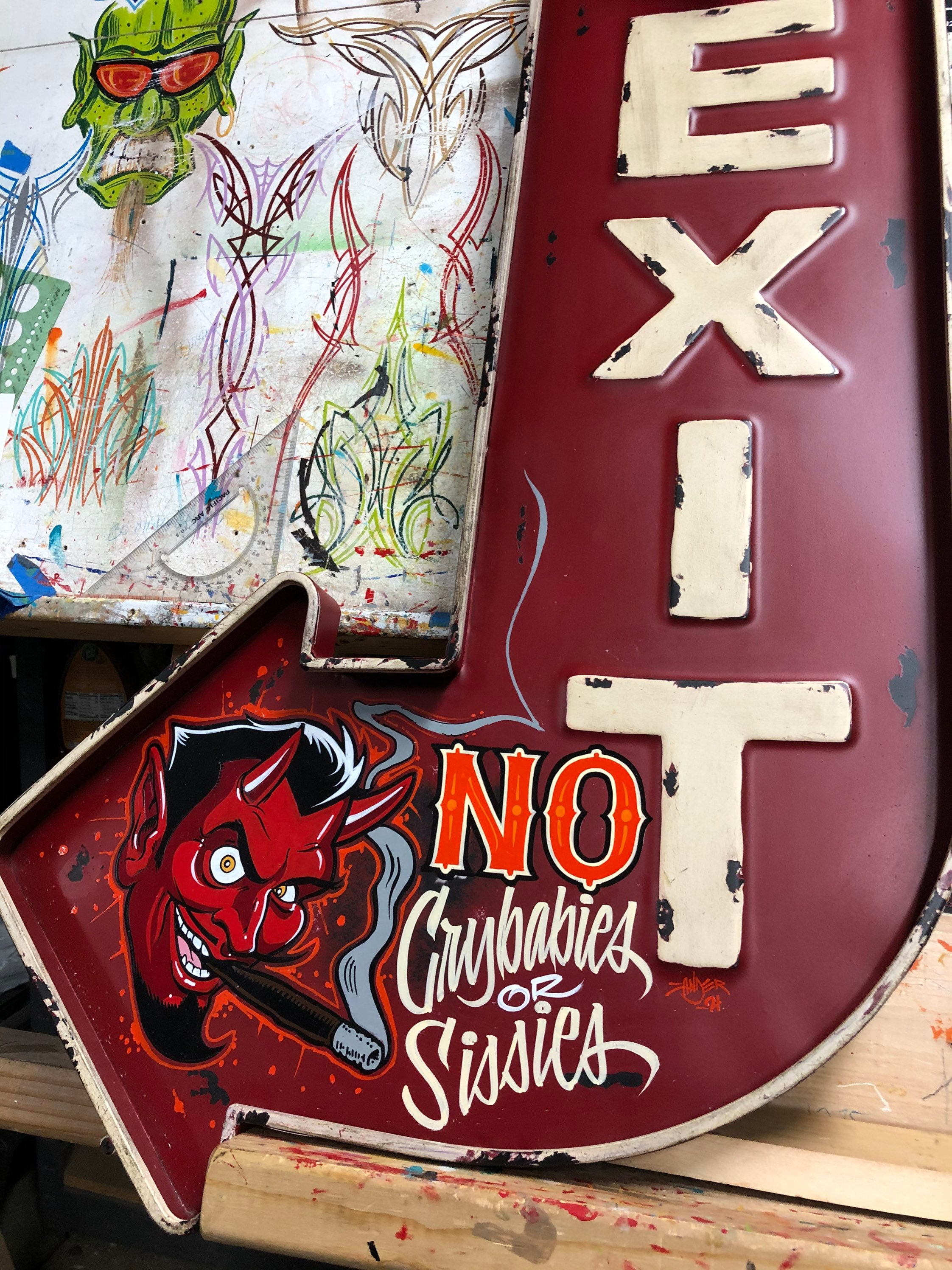 Hand Painted Garage Art custom Signage Vintage Etsy