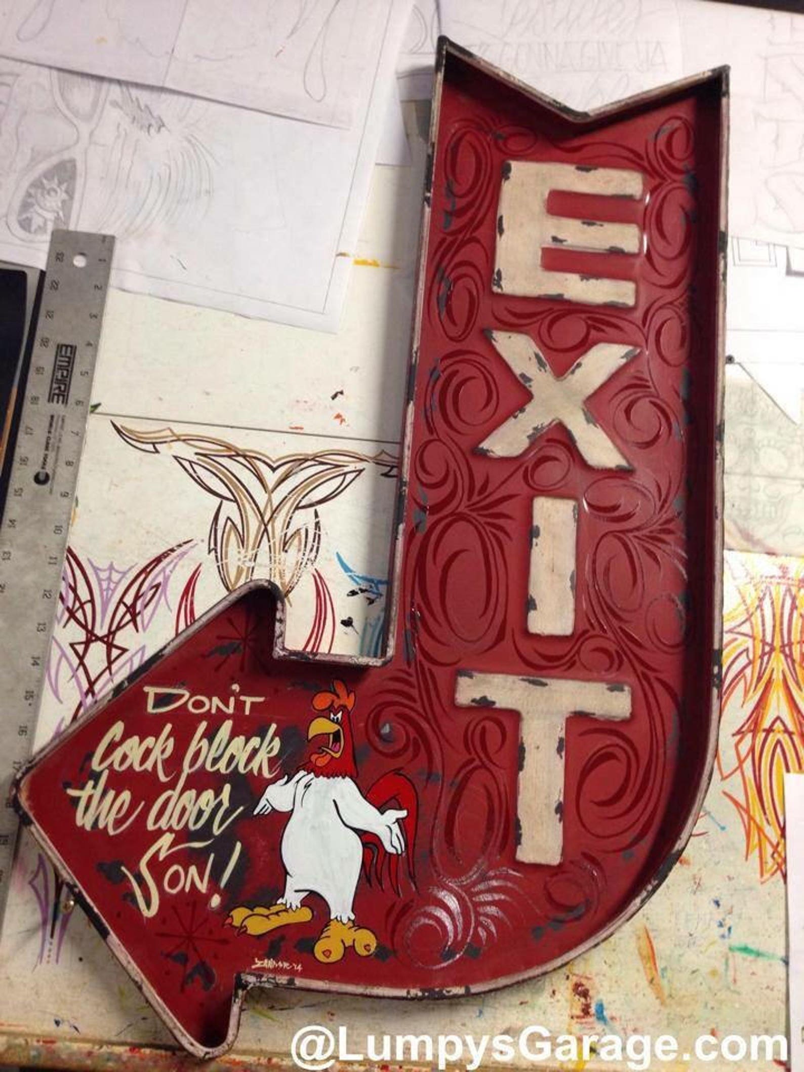 Hand Painted Garage Art custom Signage Vintage Etsy