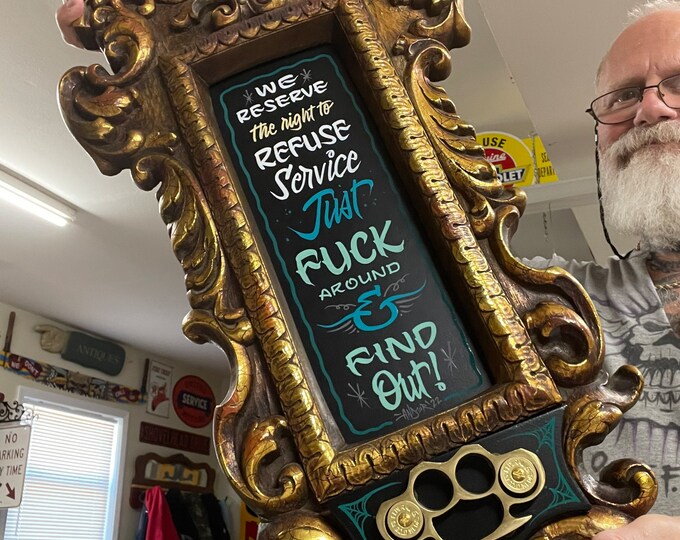 Hand Painted Garage Art service Sign, Vintage Ornate Repurposed Wall Art Etsy