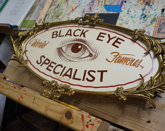 Hand Painted Garage Art black Eye Specialist Sign Etsy