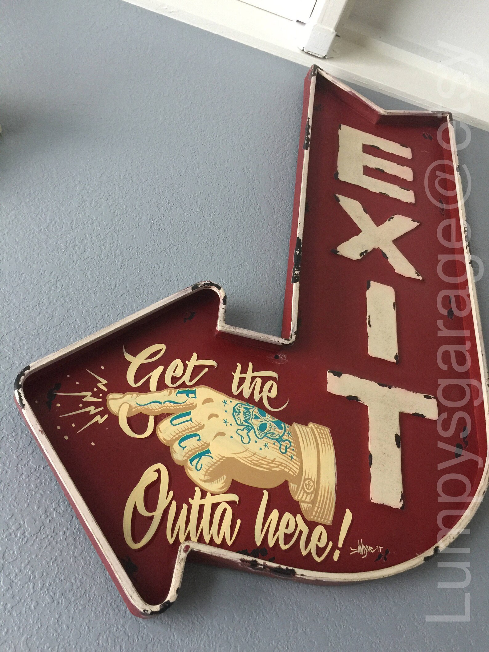 Hand Painted Garage Art custom Signage Vintage Etsy