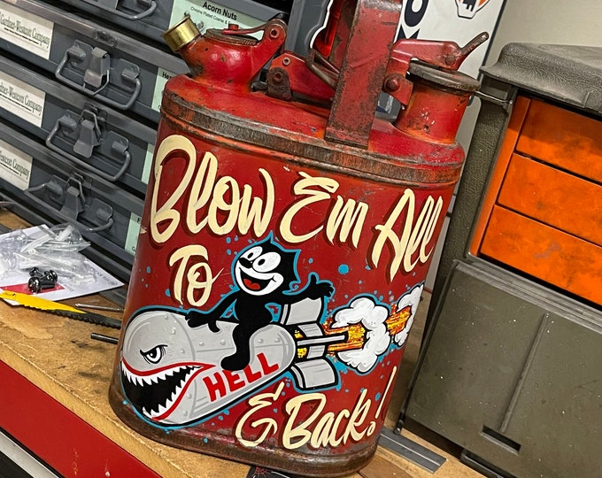 Hand Painted Garage Art hell Vintage Fuel Can Etsy
