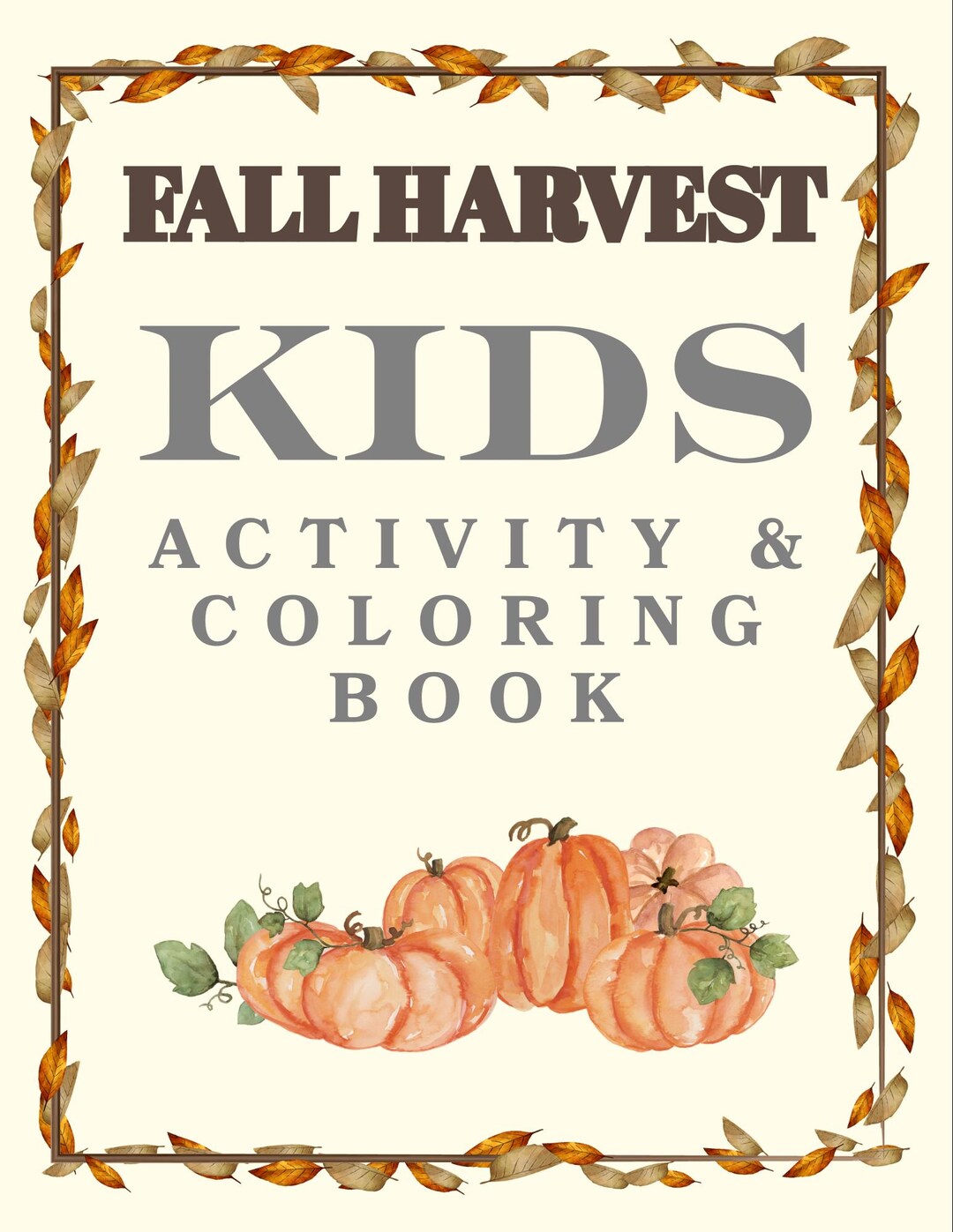 Fall Harvest Kids Activity & Coloring Book — Printable PDF — Digital ...