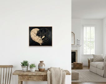 Houten kattenkunst, houtgravure, kattensculptuur