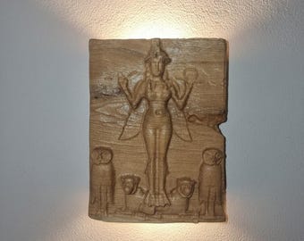 Handgemaakte houten wandlamp koningin van de nacht, blakerverlichting
