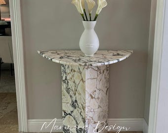 Custom Calacatta Viola Marble Console Table – Handmade Luxury Entryway Table with Bold Veining – Elegant Statement Furniture